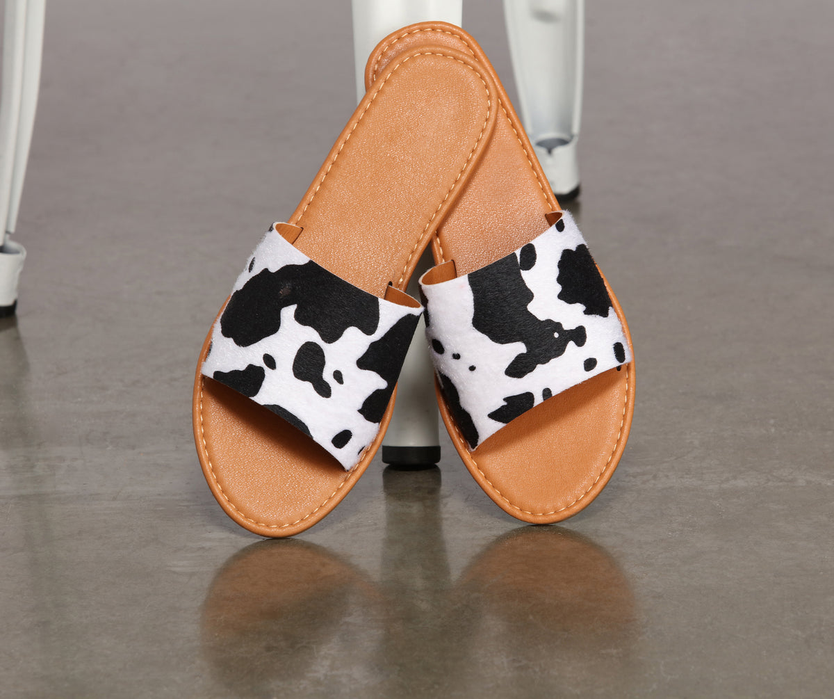 Western Style Slide-On Sandals