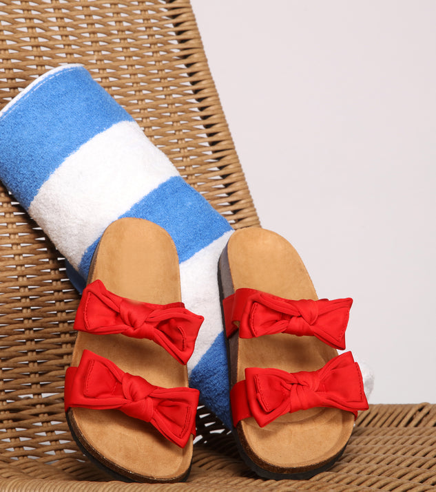Stylish Stunner Double Strap Bow Sandals are chic ladies' shoes to complete your best 2023 outfits. They come in a variety of trendy women's shoe styles like platforms and dressy low-heels, & are available in wide widths for better comfort.