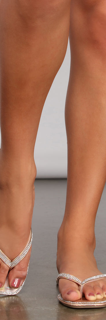 Rhine N' Shine Rhinestone Thong Sandals are chic ladies' shoes to complete your best 2023 outfits. They come in a variety of trendy women's shoe styles like platforms and dressy low-heels, & are available in wide widths for better comfort.