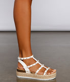 Studded Chic Faux Leather Espadrille Sandals are chic ladies' shoes to complete your best 2023 outfits. They come in a variety of trendy women's shoe styles like platforms and dressy low-heels, & are available in wide widths for better comfort.