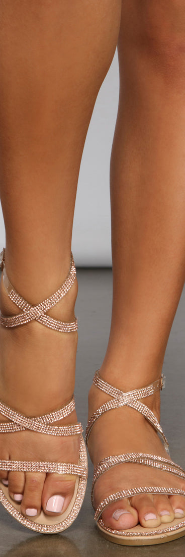 Strapped in Rhinestone Sandals are chic ladies' shoes to complete your best 2023 outfits. They come in a variety of trendy women's shoe styles like platforms and dressy low-heels, & are available in wide widths for better comfort.
