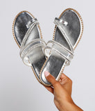 Glam Girl Metallic Toe Strap Sandal is a trendy pick to create 2023 concert outfits, festival dresses, outfits for raves, or to complete your best party outfits or clubwear!