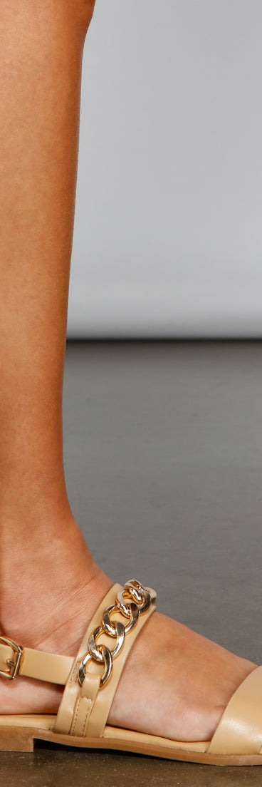 Chained Up PVC Sling Back Sandals are chic ladies' shoes to complete your best 2023 outfits. They come in a variety of trendy women's shoe styles like platforms and dressy low-heels, & are available in wide widths for better comfort.