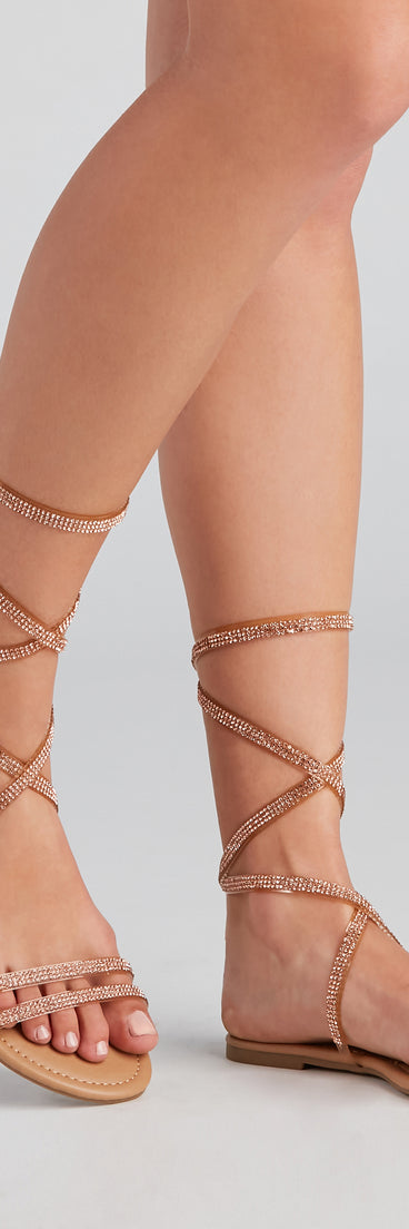 Glam Radar Lace-Up Flat Sandals is a trendy pick to create 2023 concert outfits, festival dresses, outfits for raves, or to complete your best party outfits or clubwear!