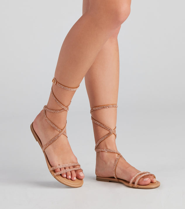 Glitter lace new arrivals up sandals