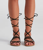 Miss Lace-Up Flat Sandals is a trendy pick to create 2023 concert outfits, festival dresses, outfits for raves, or to complete your best party outfits or clubwear!