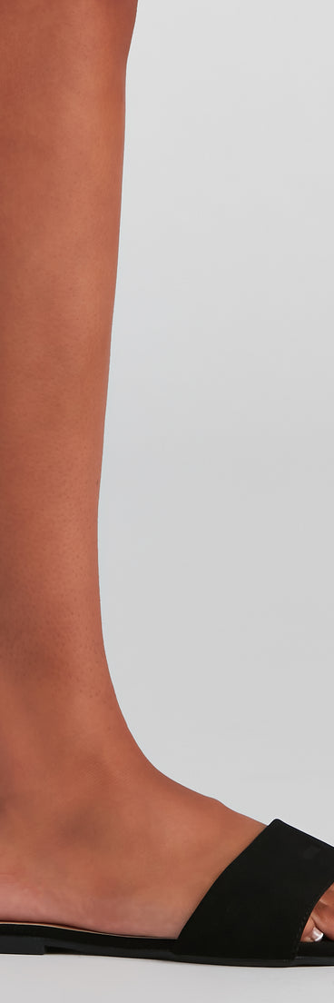 Stylish Basics Nubuck Slide Sandals are chic ladies' shoes to complete your best 2023 outfits. They come in a variety of trendy women's shoe styles like platforms and dressy low-heels, & are available in wide widths for better comfort.