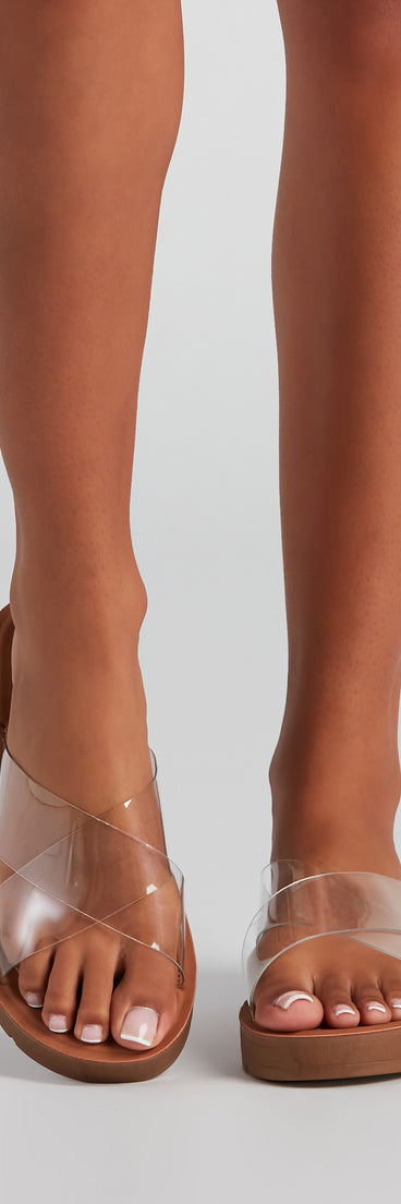 In The Clear Criss Cross Sandals is a trendy pick to create 2023 concert outfits, festival dresses, outfits for raves, or to complete your best party outfits or clubwear!