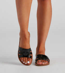 Minimalistic Chic PU Woven Sandals is a trendy pick to create 2023 concert outfits, festival dresses, outfits for raves, or to complete your best party outfits or clubwear!