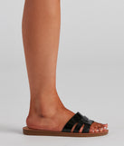Minimalistic Chic PU Woven Sandals are chic ladies' shoes to complete your best 2023 outfits. They come in a variety of trendy women's shoe styles like platforms and dressy low-heels, & are available in wide widths for better comfort.