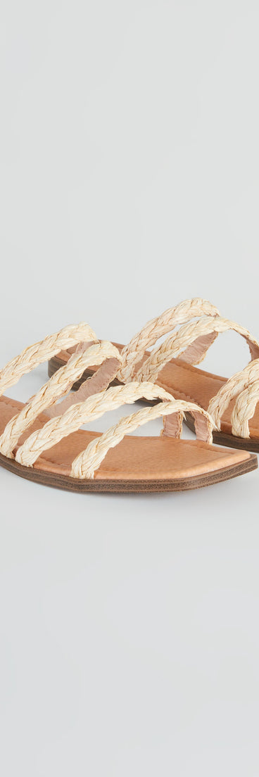 Braided Beauty Straw Strappy Flat Sandals are chic ladies' shoes to complete your best 2023 outfits. They come in a variety of trendy women's shoe styles like platforms and dressy low-heels, & are available in wide widths for better comfort.