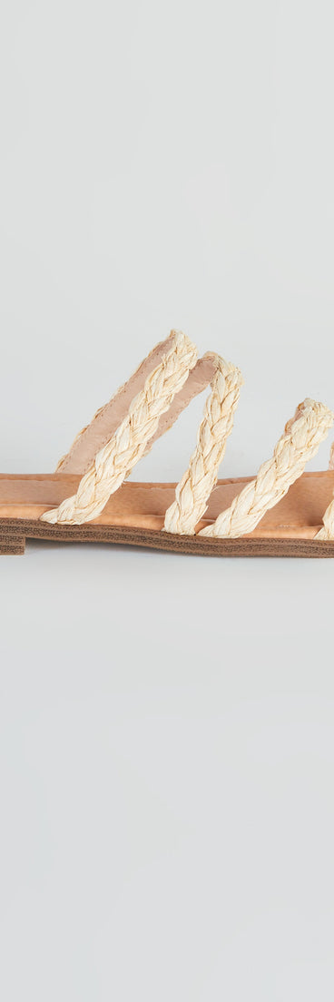 Braided Beauty Straw Strappy Flat Sandals are chic ladies' shoes to complete your best 2023 outfits. They come in a variety of trendy women's shoe styles like platforms and dressy low-heels, & are available in wide widths for better comfort.
