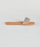 Tie The Knot Rhinestone Flat Sandals are chic ladies' shoes to complete your best 2023 outfits. They come in a variety of trendy women's shoe styles like platforms and dressy low-heels, & are available in wide widths for better comfort.