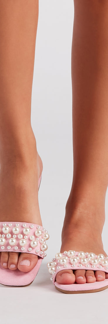 Precious In Faux Pearl Flat Sandals are chic ladies' shoes to complete your best 2023 outfits. They come in a variety of trendy women's shoe styles like platforms and dressy low-heels, & are available in wide widths for better comfort.