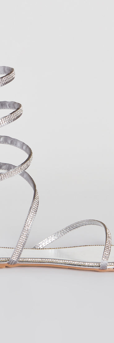 For A Spin Rhinestone Spiral Flat Sandals are chic ladies' shoes to complete your best 2023 outfits. They come in a variety of trendy women's shoe styles like platforms and dressy low-heels, & are available in wide widths for better comfort.