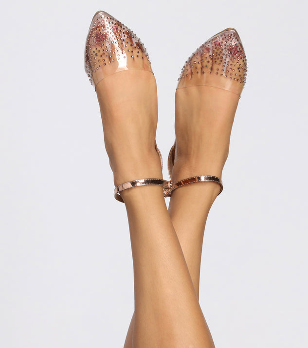 Lead The Way Rhinestone Clear Flats are chic ladies' shoes to complete your best 2023 outfits. They come in a variety of trendy women's shoe styles like platforms and dressy low-heels, & are available in wide widths for better comfort.