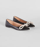 Elegant Sparkle Rhinestone Bow Ballet Flats