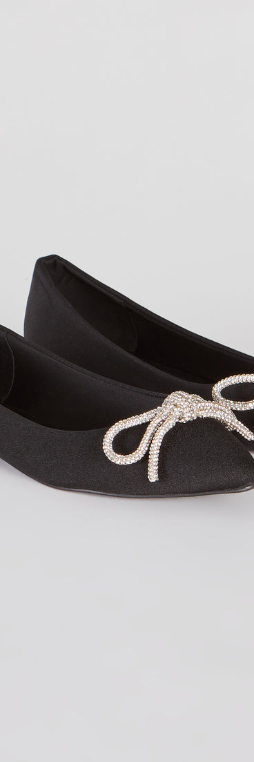Timeless Glamour Rhinestone Bow Ballet Flats are chic ladies' shoes to complete your best 2023 outfits. They come in a variety of trendy women's shoe styles like platforms and dressy low-heels, & are available in wide widths for better comfort.