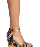 Upscale Filigree Wedge Heels