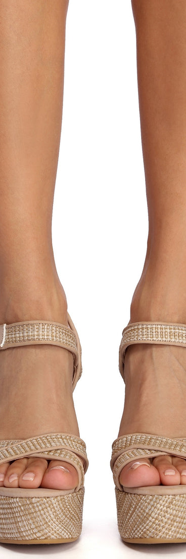 Summer Vibes Raffia Wedge Heels