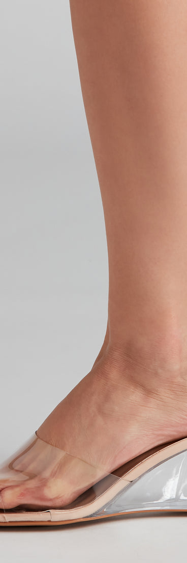 Clear As Day Lucite Patent Wedges are chic ladies' shoes to complete your best 2023 outfits. They come in a variety of trendy women's shoe styles like platforms and dressy low-heels, & are available in wide widths for better comfort.