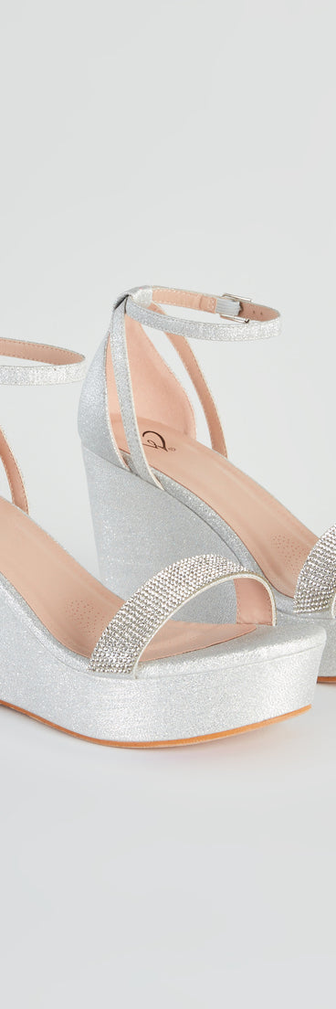 Cue The Glitter Rhinestone Platform Wedges are chic ladies' shoes to complete your best 2023 outfits. They come in a variety of trendy women's shoe styles like platforms and dressy low-heels, & are available in wide widths for better comfort.