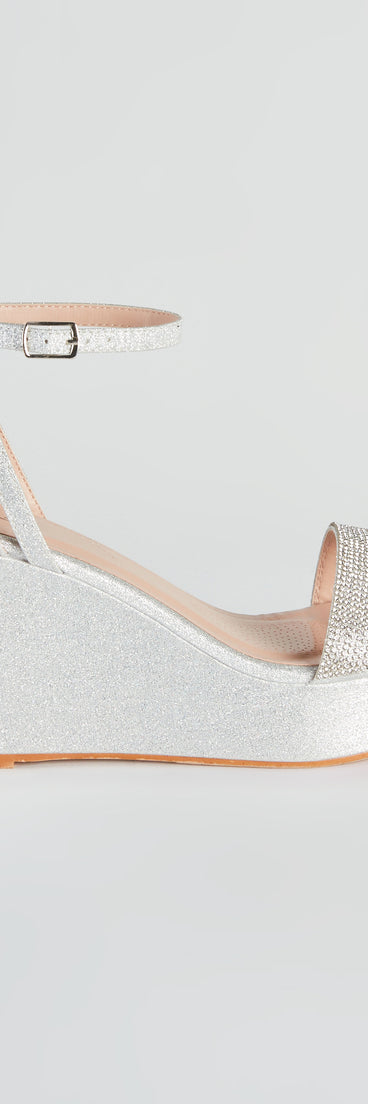 Cue The Glitter Rhinestone Platform Wedges are chic ladies' shoes to complete your best 2023 outfits. They come in a variety of trendy women's shoe styles like platforms and dressy low-heels, & are available in wide widths for better comfort.