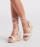 Spring Step Espadrille Lace-Up Wedges is a trendy pick to create 2023 concert outfits, festival dresses, outfits for raves, or to complete your best party outfits or clubwear!