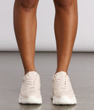 Lace-Up Textured Chunky Sneakers are chic ladies' shoes to complete your best 2023 outfits. They come in a variety of trendy women's shoe styles like platforms and dressy low-heels, & are available in wide widths for better comfort.