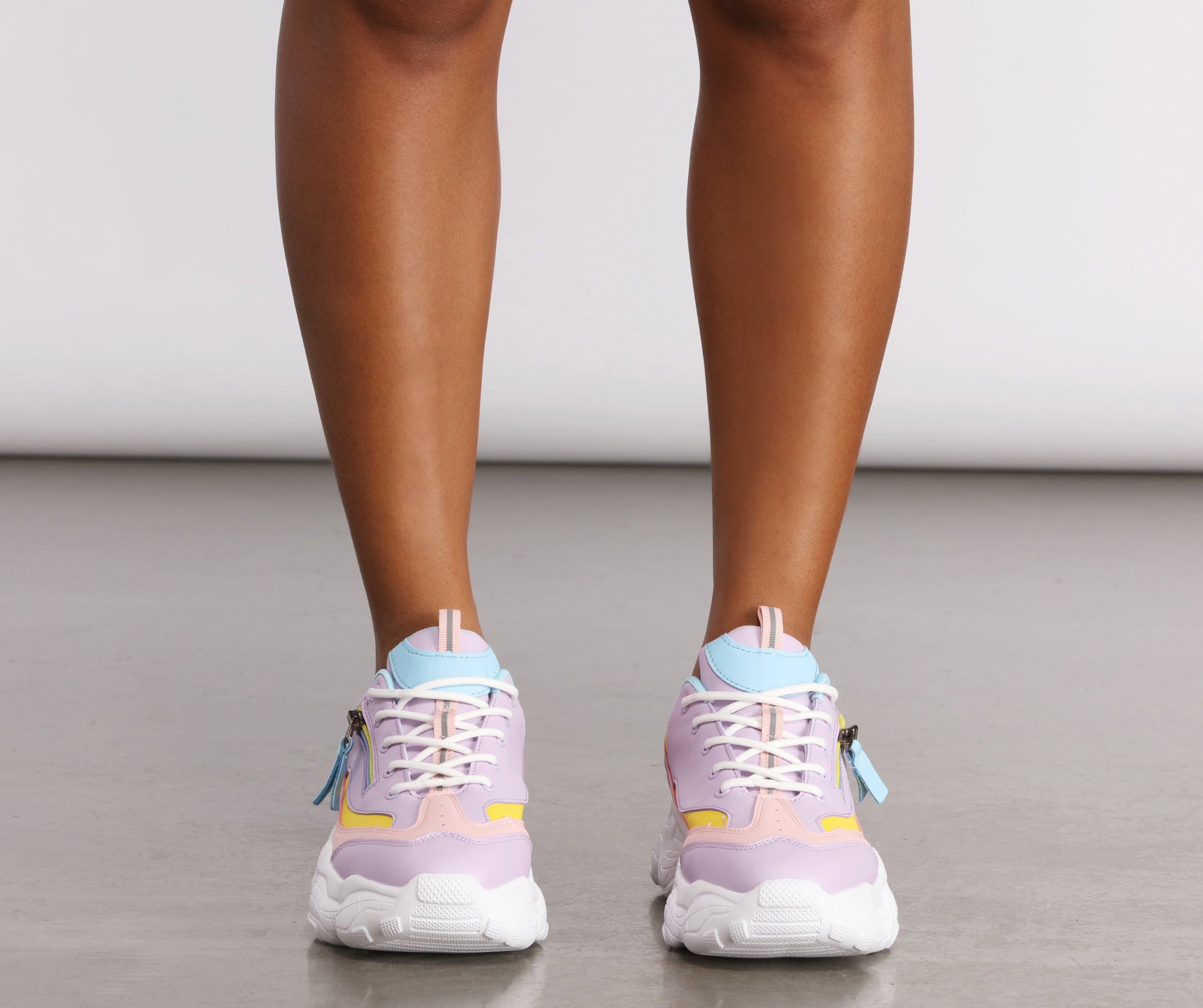 Pastel With Zipper Chunky Sneakers | Windsor