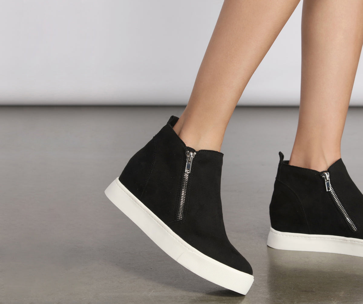 Faux Suede High Top Zipped Sneakers Windsor