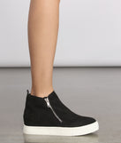 Faux Suede High Top Zipped Sneakers are chic ladies' shoes to complete your best 2023 outfits. They come in a variety of trendy women's shoe styles like platforms and dressy low-heels, & are available in wide widths for better comfort.