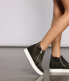 At Ease High Top Zippered Sneakers are chic ladies' shoes to complete your best 2023 outfits. They come in a variety of trendy women's shoe styles like platforms and dressy low-heels, & are available in wide widths for better comfort.