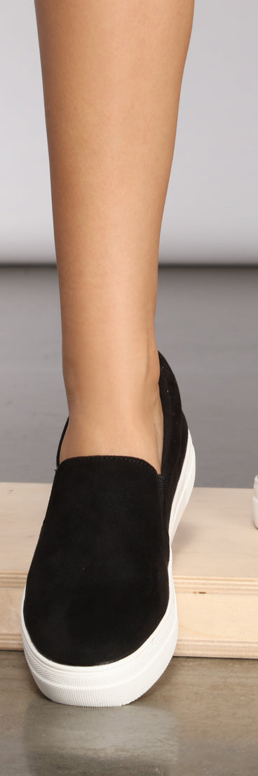 Faux Microsuede Slip On Sneakers are chic ladies' shoes to complete your best 2023 outfits. They come in a variety of trendy women's shoe styles like platforms and dressy low-heels, & are available in wide widths for better comfort.