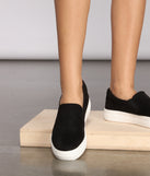 Faux Microsuede Slip On Sneakers are chic ladies' shoes to complete your best 2023 outfits. They come in a variety of trendy women's shoe styles like platforms and dressy low-heels, & are available in wide widths for better comfort.