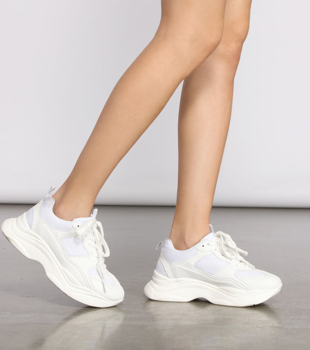 All white chunky sneakers cheap