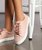 Such A Chic Vibe Faux Leather Sneakers are chic ladies' shoes to complete your best 2023 outfits. They come in a variety of trendy women's shoe styles like platforms and dressy low-heels, & are available in wide widths for better comfort.