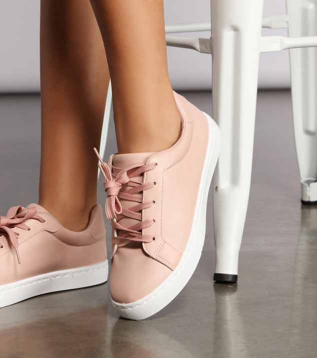 Such A Chic Vibe Faux Leather Sneakers are chic ladies' shoes to complete your best 2023 outfits. They come in a variety of trendy women's shoe styles like platforms and dressy low-heels, & are available in wide widths for better comfort.
