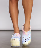 Tie Dye Slip On Foam Shoes are chic ladies' shoes to complete your best 2023 outfits. They come in a variety of trendy women's shoe styles like platforms and dressy low-heels, & are available in wide widths for better comfort.