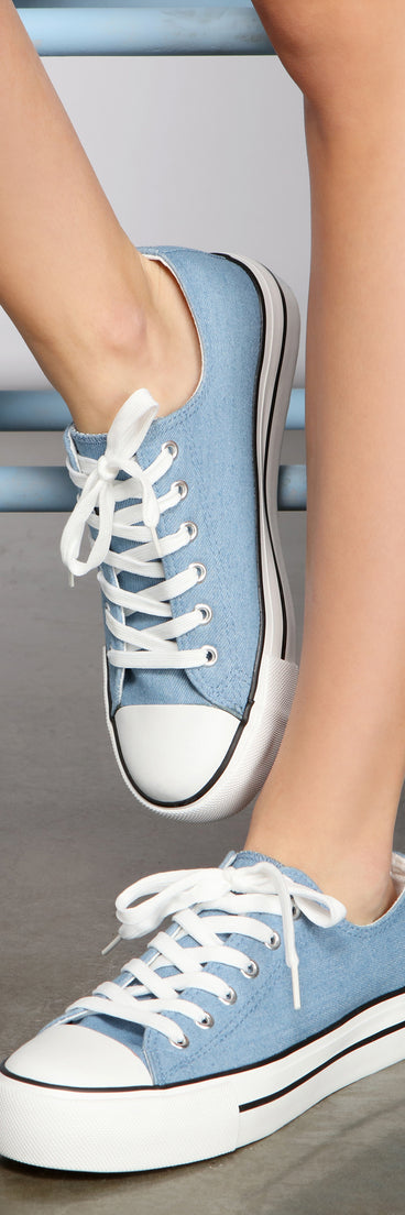 Classic Denim Low-Top Sneakers are chic ladies' shoes to complete your best 2023 outfits. They come in a variety of trendy women's shoe styles like platforms and dressy low-heels, & are available in wide widths for better comfort.