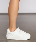 Faux Leather Quilted Chic Sneakers is a trendy pick to create 2023 concert outfits, festival dresses, outfits for raves, or to complete your best party outfits or clubwear!
