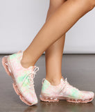 Keepin' Knit Retro Tie Dye Sneakers is a trendy pick to create 2023 concert outfits, festival dresses, outfits for raves, or to complete your best party outfits or clubwear!