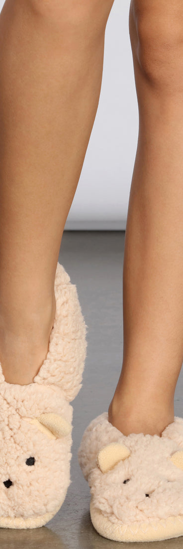 Teddy Bear Sherpa Sock Slippers