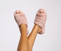 Dazzle On Rhinestone Faux Fur Slides are chic ladies' shoes to complete your best 2023 outfits. They come in a variety of trendy women's shoe styles like platforms and dressy low-heels, & are available in wide widths for better comfort.