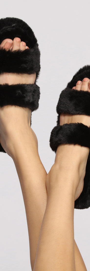 Fashionable Fuzzy Banded Slippers are chic ladies' shoes to complete your best 2023 outfits. They come in a variety of trendy women's shoe styles like platforms and dressy low-heels, & are available in wide widths for better comfort.