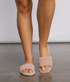 Cozy Moment Sherpa Slides are chic ladies' shoes to complete your best 2023 outfits. They come in a variety of trendy women's shoe styles like platforms and dressy low-heels, & are available in wide widths for better comfort.