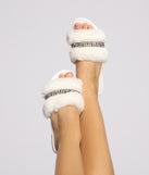 Faux Fur Greek Key Slides are chic ladies' shoes to complete your best 2023 outfits. They come in a variety of trendy women's shoe styles like platforms and dressy low-heels, & are available in wide widths for better comfort.