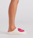 Be Happy Face Faux Sherpa Slippers are chic ladies' shoes to complete your best 2023 outfits. They come in a variety of trendy women's shoe styles like platforms and dressy low-heels, & are available in wide widths for better comfort.