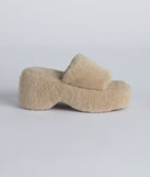 Hello Fabulous Fuzzy Platform Slippers