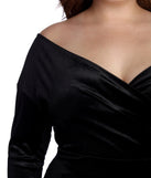 Plus Kenia Formal Velvet Midi Dress provides gorgeous formal dress style to feel beautiful for Homecoming 2023, Bridesmaids, Wedding Guests, Winter Formal Dance, Military Balls, and Prom.